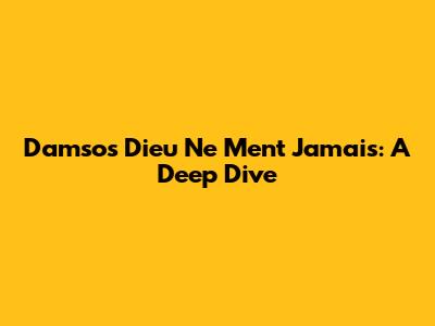 Damso's 'Dieu Ne Ment Jamais': A Deep Dive