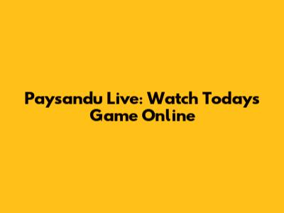 Paysandu Live: Watch Today's Game Online