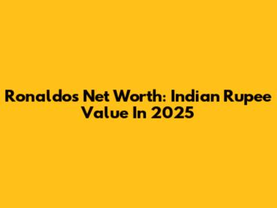 Ronaldo's Net Worth: Indian Rupee Value In 2025